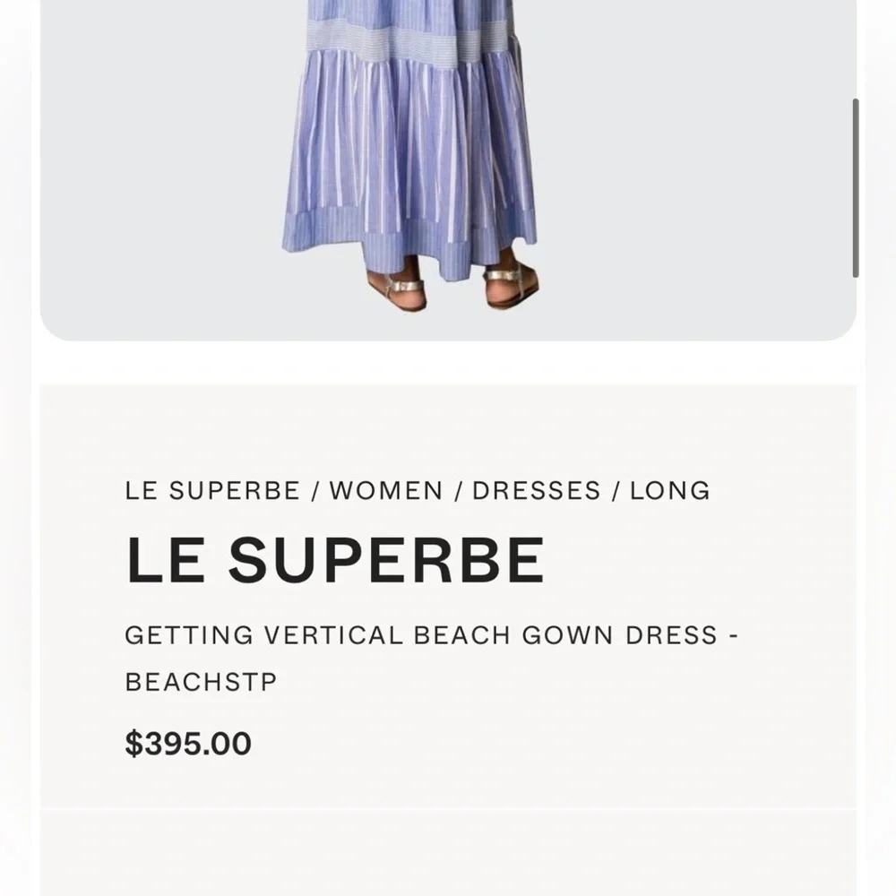 Le Superbe Getting Vertical Blue Striped Beach Dress. NWT Sz Medium Ret $395 - Picture 4 of 12